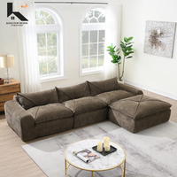 Modulares Ecksofa aus Kompressionsstoff L-Form Villa Wohnzimmer Chaiselongue Umweltfreundlicher Memory-Schaum Gepolstert