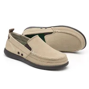 Gemi hazır toptan rahat kanvas erkek ayakkabı üzerinde kayma moda Loafer Sneakers kampüs mokasen ayakkabı erkekler için