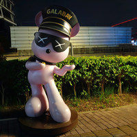 Escultura de Oso de Fibra de Vidrio Personalizada OEM, Estatua de Personaje de Dibujos Animados de Tamaño Real para Decoración de Eventos en Centros Comerciales y Parques Temáticos