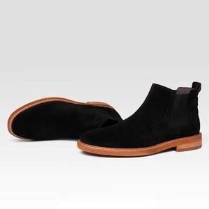 รองเท้าบูทข้อเท้าผู้ชายสำหรับฤดูใบไม้ผลิและฤดูใบไม้ร่วง หนังแท้ลายเสือดาว พื้นยางกันน้ำ เหมาะสำหรับใส่ทำงาน - Product Image 5