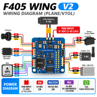 Contrôleur de vol en métal F405 pour drone à aile fixe STM32 6 UART 10 PWM 3-6S LiPo PDB Power Board