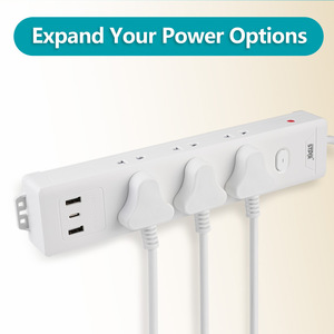 Winning Star Power Strip 3M Cord 10A 2500W With <b>USB</b> Ports And Overload Protection For Home Office Use - Product Image 3