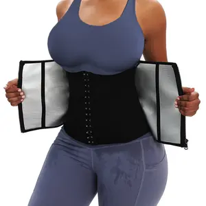 女式健身瑜伽腰带带拉链爆汗塑料腰部压缩腹部运动腰带