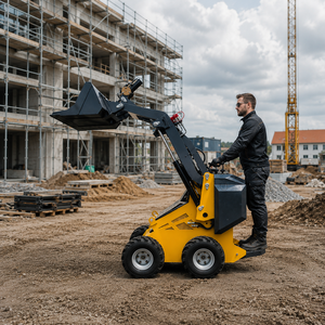 Mini-chargeuse compacte sur chenilles avec godet, trancheuse et charrue rotative, certifiée CE EPA, livraison gratuite depuis la Chine - Product Image 5