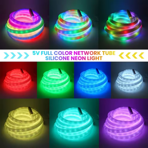 Vendita calda RGBIC flessibile in silicone <span class=keywords><strong>sogno</strong></span> colore striscia di luce di 360 gradi circolare maglia Neon LED WS2812B per soggiorno DC5V - Product Image 6