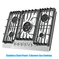 Kompor Stainless Steel 30/36-Inci 5 Tungku 37600 BTU Perlindungan Termokopel Terpasang Stainless Steel Untuk RV & Penggunaan Luar Ruangan 120V