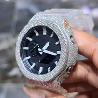 Boîtier de montre GA2100 40mm en cuivre blanc de luxe avec moissanite VVS, haute qualité, fait main, style Hip Hop Iced Out