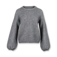 Sweater Rajut Wanita, Kasmir Italia Halus Lengan Puff Lembut Sweater Rajut Ukuran Besar