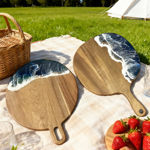 Planche à découper personnalisée en bois d'acacia et résine époxy avec poignée planche à charcuterie en bois et résine <span class=keywords><strong>plateau</strong></span> <span class=keywords><strong>de</strong></span> viande pour le <span class=keywords><strong>petit</strong></span> <span class=keywords><strong>déjeuner</strong></span> - Product Image 5