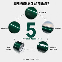 Film de protection de peinture TPU vert agate pour voiture, auto-réparant, hydrophobe, anti-rayures, pour carrosserie