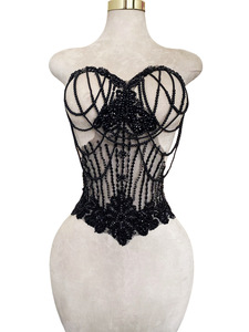 Apliques de Encaje con Pedrería Acrílica Hechos a Mano, Decoración con Cuentas, Parches <span class=keywords><strong>para</strong></span> Vestidos y Accesorios de Ropa - Product Image 6