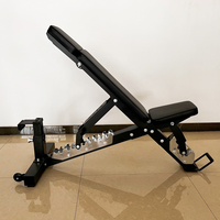 Banc de musculation professionnel pour salle de sport, inclinable et réglable, avec roues de transport