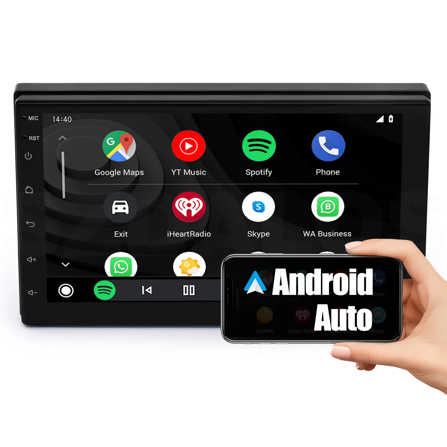 Lettore dvd per auto autoradio Android da 7 pollici con touch screen IPS Carplay 2din