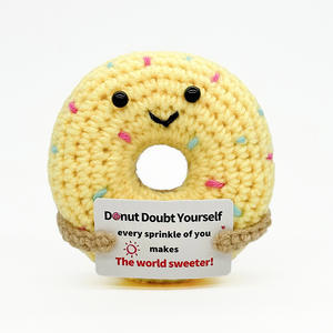 Pomme de terre souriante kaki en crochet faite à la main, figurine d'animaux mignons, ornement de bureau, cadeau, énergie positive (P Card) - Product Image 6