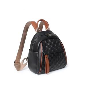 Mochilas de Moda de Cuero Andong para Mujer, Cuero Vacuno Genuino, Patrón Cuadrado, Bolso de Hombro Pequeño, Mochila de Viaje Clásica 8369-2 - Product Image 5