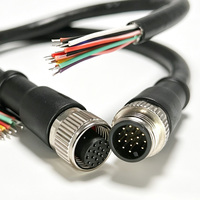 Câble M12 à 17 broches de code A, faisceau d'interface d'équipement ultra haute densité, transfert centralisé multi-boucles, câble personnalisé étanche