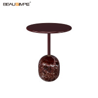 Table basse extensible moderne de luxe en métal et marbre avec quincaillerie en or 18 carats, montage facile pour salon