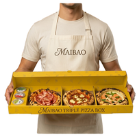 Boîte à pizza pliante en carton ondulé à trois compartiments