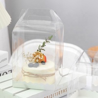 Vente en gros grande boîte d'emballage de gâteau transparente en plastique carré de présentation de gâteau de boulangerie de mariage Pop