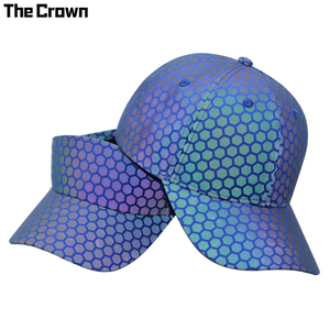 Custom Logo 6 Panel Reflective Diamond Grid <b>Cap</b> Wholesale Bulk Iridescent Honeycomb <b>Hat</b> Manufacturer - Product Image 2