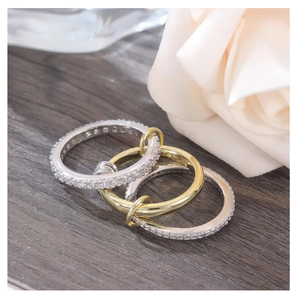 Diamant Vente Chaude Or 14K Blanc Empilable Bague En Diamant Naturel Pour Les Femmes Personnalité Bijoux Personnalisés Directement De L'Inde - Product Image 2