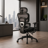 Chaise de bureau ergonomique inclinable de haute qualité pour fabricants, chaise de bureau à dossier haut avec accoudoirs réglables