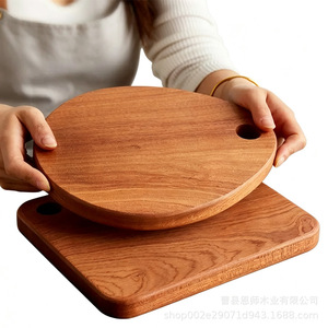Solid <b>Wood</b> Cutting Board Ebony Teardrop Shape 24x20x2cm Kitchen Chopping <b>Block</b> For Fruit And Meat - Product Image 4