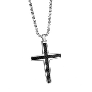 Collier croix en acier inoxydable pour homme avec pendentif Jésus-Christ, très populaire et en vente chaude - Product Image 2