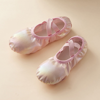 Chaussures de ballet en cuir PU brillant de couleur fantaisie pour filles, enfants, semelle souple, chaussures de danse pour enfants pour l'entraînement et la performance