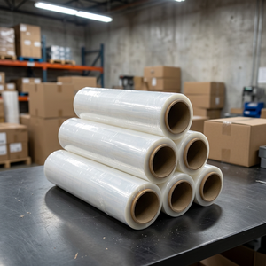 500ft Bundling Casting PE Stretch Film 80 Gauge Thick (20 Micron) Dispenser Clear <b>Plastic</b> Handle Convenient Use Mini Wrap - Product Image 3