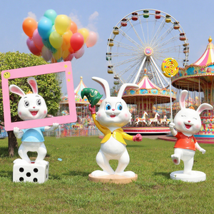 Большая наружная Абстрактная Декоративная скульптура, статуя кролика, современный дизайн, стиль для садовых украшений или весеннего декора - Product Image 2