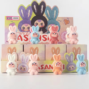 Caja ciega <span class=keywords><strong>de</strong></span> flocado <span class=keywords><strong>de</strong></span> dibujos animados Nivel <span class=keywords><strong>de</strong></span> apariencia alta Adorable Mini muñeca Decoración <span class=keywords><strong>de</strong></span> escritorio Cajas misteriosas - Product Image 3
