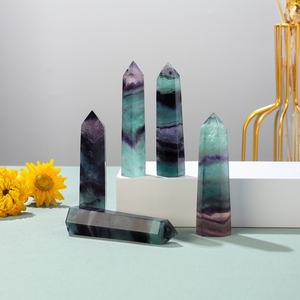 Più recente vendita Fluorite a singolo punto esagonale <span class=keywords><strong>torre</strong></span> prisma arcobaleno colorato pietra <span class=keywords><strong>di</strong></span> varie dimensioni tecnica lucidata - Product Image 2