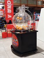 Machine de tirage de bingo électronique blanche pour intérieur, jeu de bingo soufflé pour adultes, petite machine avec 50 balles