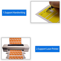 Étiquettes de cordon transparentes, étiquettes imprimées colorées et imperméables, matériau résistant aux déchirures, Flexible, Identification pour imprimante Laser, 50 pièces
