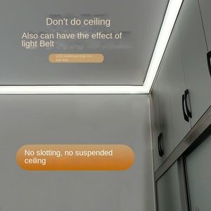 สำหรับห้องนั่งเล่นมุมด้านในมุมด้านบนโคมไฟล้างผนังเพดานแบบรางไฟ LED อะลูมิเนียมโปรไฟล์ - Product Image 4