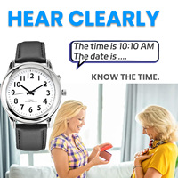 El reloj atómico parlante habla la hora y la fecha con una voz alta y clara Tiempo de gran número para los relojes ciegos para hombres y mujeres