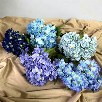 45 buah bunga Hydrangea kupu-kupu cantik 5 kepala, bunga buatan untuk dekorasi pernikahan, aula, rumah, dan dinding bunga