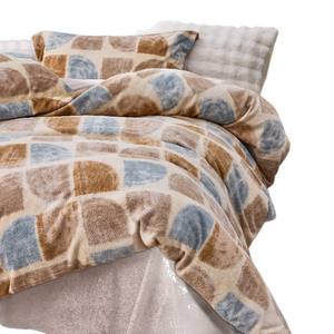 Juego de Edredón de Lana de Leche Duoximeimiankang, 4 Piezas, Grueso y Cálido, con Patrón de Cuadrícula, Ropa de Cama de Invierno, Poliéster con Teñido Reactivo - Product Image 1