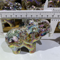 Nouveau ange Aura géode Quartz animaux cristal éléphant titane sphalérite sculpture Statue pour la décoration