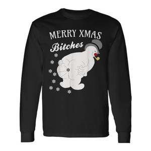 Camiseta de Manga Larga con Diseño Navideño de Muñeco de Nieve Divertido y Copos de Nieve que Reventan, Promocional - Product Image 1