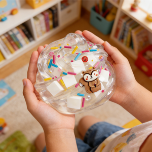 Cute Squirrel Clear Crystal Slime Kit, Non-Sticky DIY Stress Relief Kids Slime Toy Bulk Wholesale OEM ODM Service Available - Product Image 4