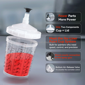 Système de gobelet pour <span class=keywords><strong>pistolet</strong></span> de <span class=keywords><strong>peinture</strong></span> sans douille, compatible directement avec le <span class=keywords><strong>pistolet</strong></span> de <span class=keywords><strong>peinture</strong></span> <span class=keywords><strong>SATA</strong></span> pour la retouche automobile - Product Image 3
