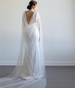 Dernière conception Cape de mariée, accessoires de mariage, <span class=keywords><strong>voile</strong></span> Long boléro strass perle fait à la main châle de mariée - Product Image 2