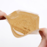 Sacs d'emballage en papier kraft avec fermeture éclair, fenêtre transparente en plastique et poignée, pour snacks et aliments, scellés sur 3 côtés, pour supermarchés en chaîne - Vente en gros