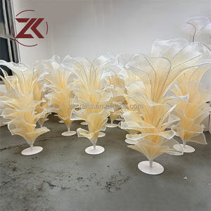 Fleur artificielle géante ZKAI, orchidée de haute qualité, centre de table fait main, grande fleur en organza blanc pour la décoration de fête - Product Image 4