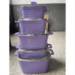 Juego de 10 Ollas y Utensilios de Cocina Antiadherentes de Granito y Mármol con Revestimiento de Fundición a Presión - Product Image 2