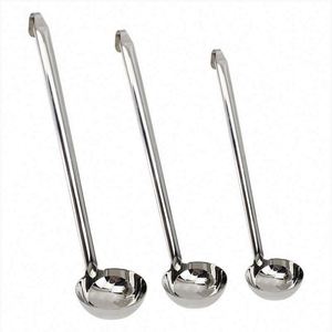 Long Handle Measure Ounce Ladle Kitchen Cooking Use Soup Porridge Ladle Soup Spoon Measuring Stainless Steel 201 Ladle with Hook - Product Image 1