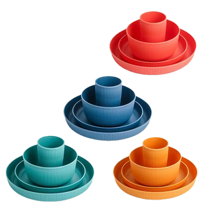 Plastic Dinnerware 36-Piece Cutlery & Cup Kit <b>Set</b> Minimalist Design Portable Gift <b>Set</b> - Product Image 1
