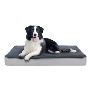 Matelas en mousse à mémoire de forme pour chien, motif rectangulaire, Style moderne, convient au chat